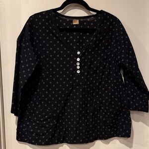 Elegant Black Polka Dot Women's Blouse